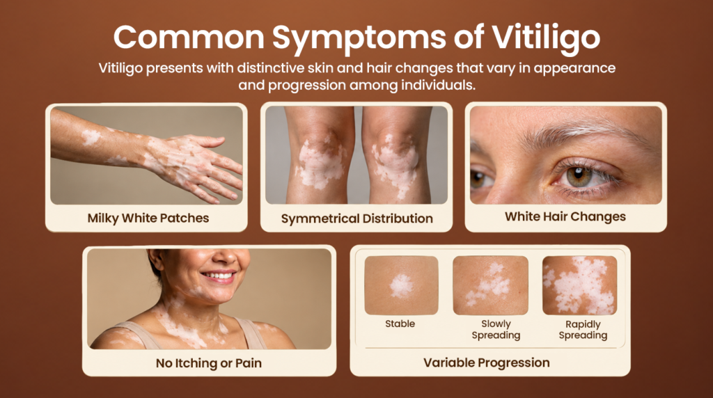Common Symptoms of Vitiligo